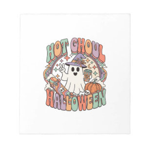 Hot Ghoul Halloween Ghost Witch Hat Skateboard Notepad