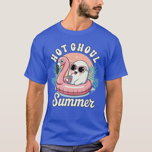 Hot Ghoul Summer Cute Ghost Summerween Beach Holid T-Shirt (Front)