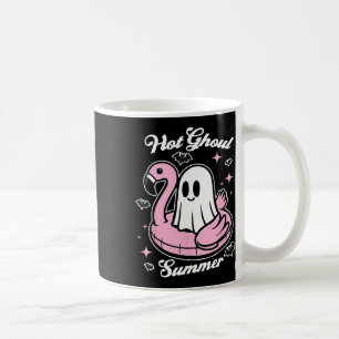 Hot Ghoul Summer Flamingo Ghost Summerween Coffee Mug