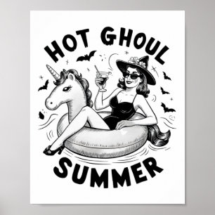 Hot Ghoul Summer Funny Halloween Outfit Costumes  Poster