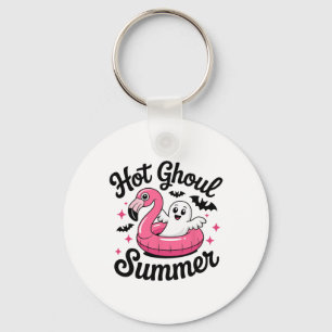 Hot Ghoul Summer Halloween Ghost Pool Party Keychain