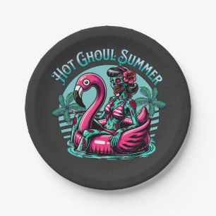 Hot ghoul summer paper plate