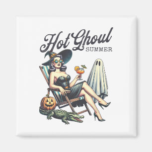 Hot Ghoul Summer Spooky Boo Beach Halloween Summer Magnet