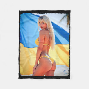 Hot Girl On Shirt For Men - Y Booty Model Ukraine  Fleece Blanket