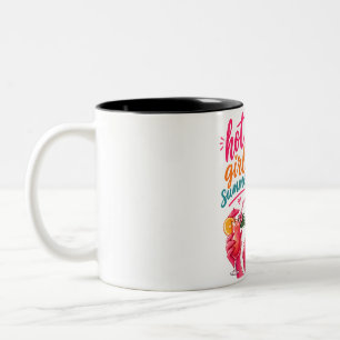 Hot Girl Summer Flamingo with Sunglasses Two-Tone Coffee Mug