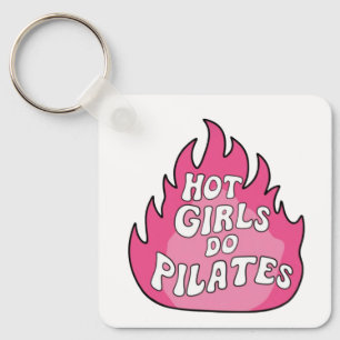Hot Girls Do Pilates Sticker Keychain