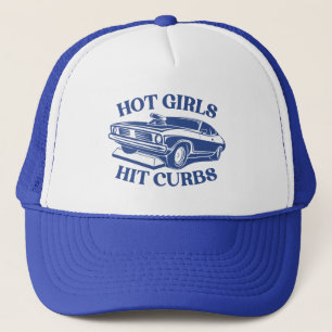 Hot Girls Hit Curbs - Blue Trucker Hat