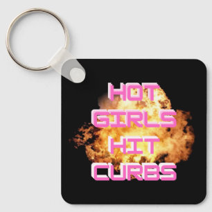 Hot girls hit curbs keychain explosion