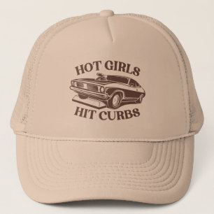 Hot Girls Hit Curbs - Tan Trucker Hat