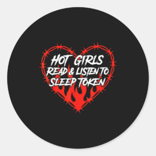 Hot Girls Read And Listen To Sleep Token Aesthetic Classic Round Sticker