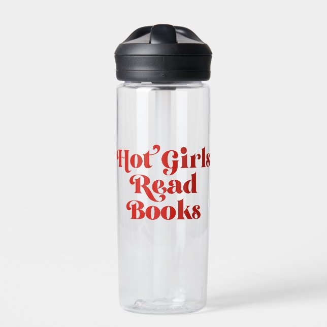 Hot Girls Read Books Water Bottle (Front)