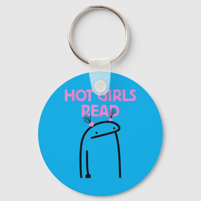 Hot Girls Read Keychain (Front)