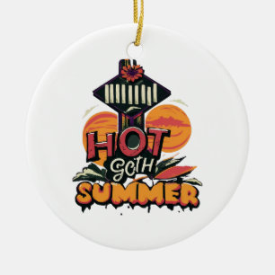 Hot Goth Summer Chic Ceramic Ornament