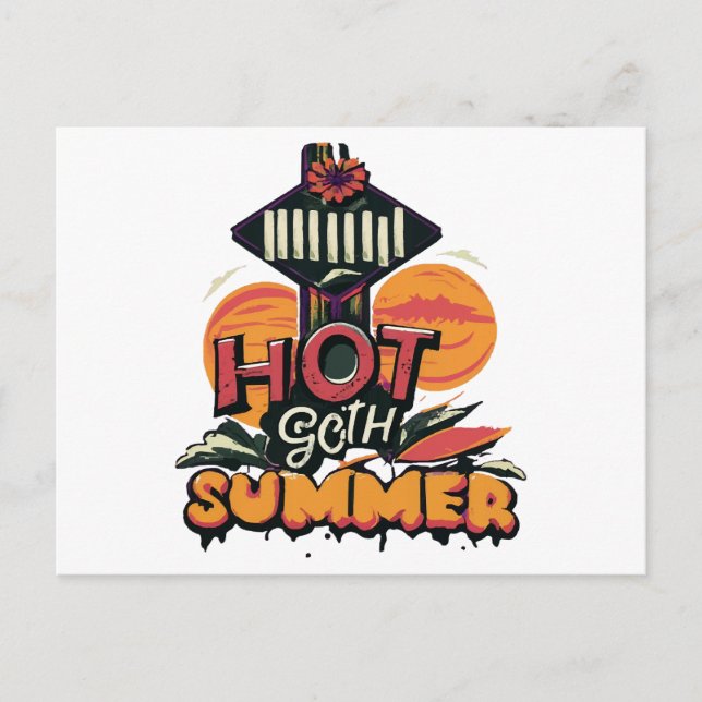 Hot Goth Summer Chic  Holiday Postcard (Front)