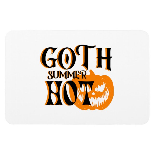 Hot Goth Summer-Horror Smiling Pumpkin Magnet (Horizontal)
