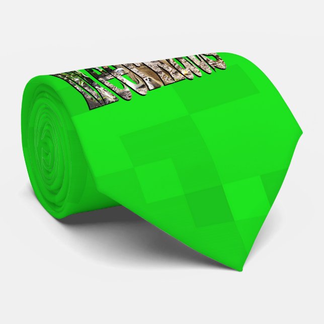 Hot Green Meerkat Shimmer, Tie (Rolled)