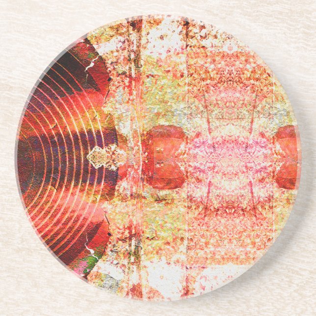 Hot grunge audio speaker coaster (Front)