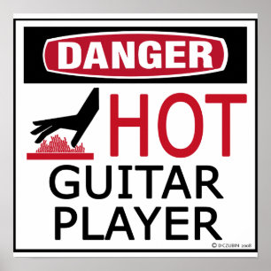 Hot Guitar Player Poster