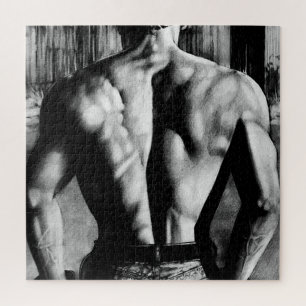 Hot Guy Best Back Original Fine Art Drawing Jigsaw Puzzle