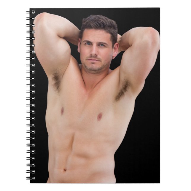 Hot Guy Gym Dude Big Biceps Weight Training Lifter Notebook (Front)