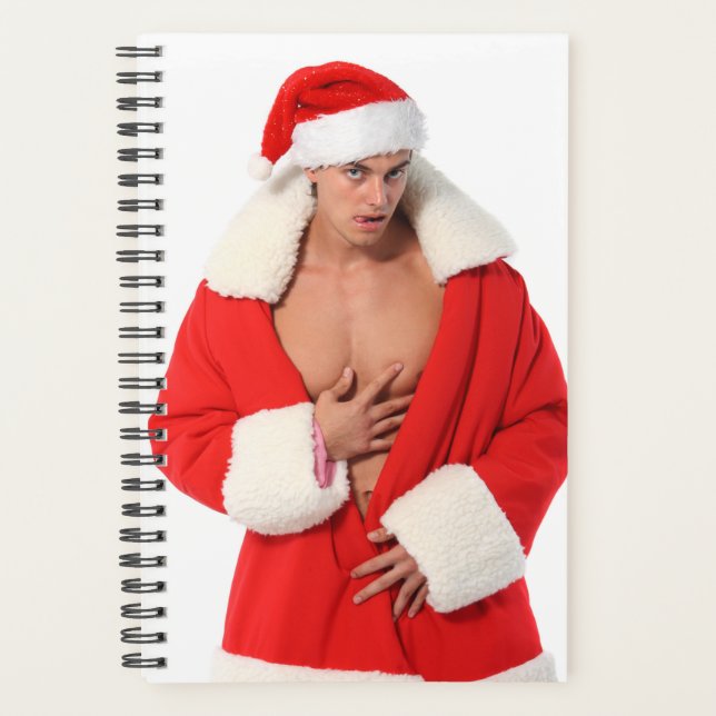 Hot Guy Poses Sexy Santa Hat Outfit Planner (Front)