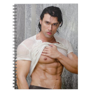 Hot Guy Showers Sexy Muscle Man Hunk Notebook