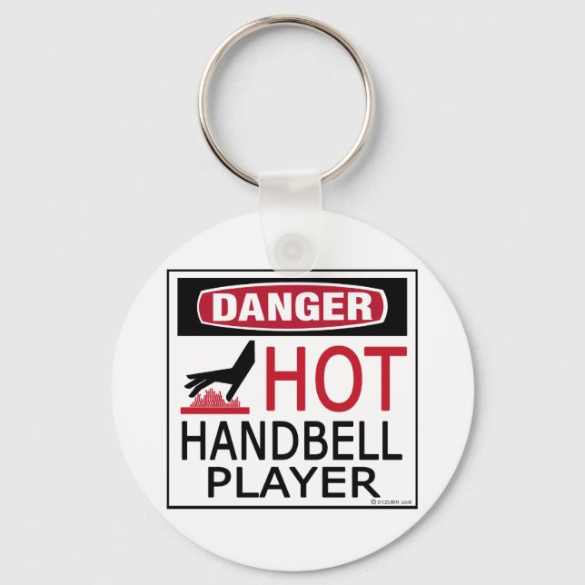 Hot Handbell Player Keychain (Front)