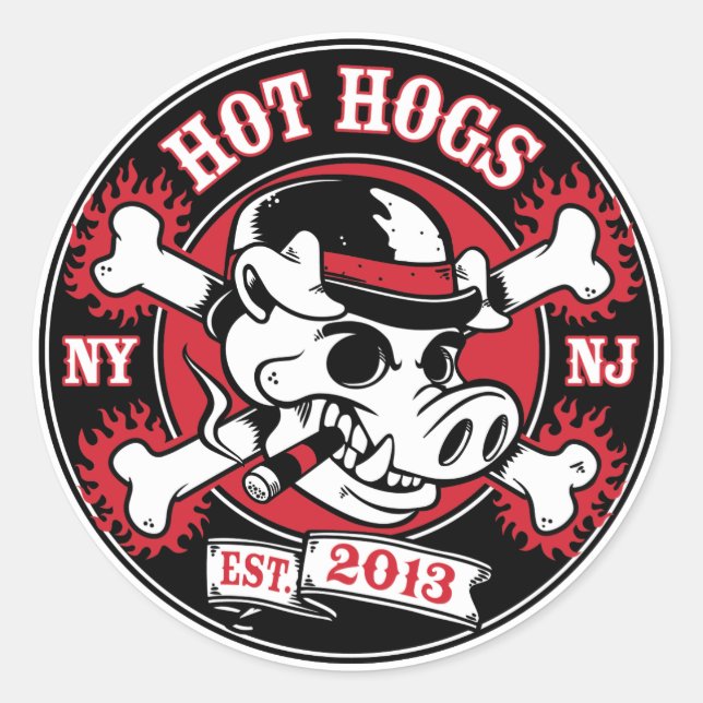 Hot Hogs™ Classic Round Sticker (Front)