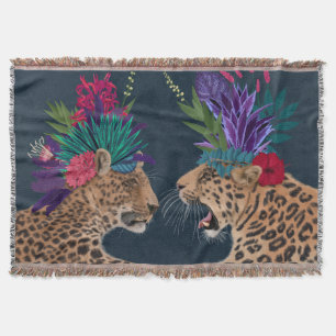 Hot House Leopards   A Couple Throw Blanket