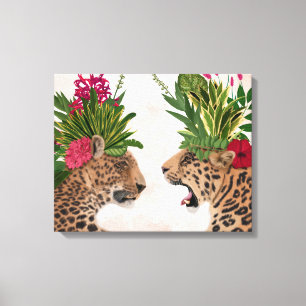 Hot House Leopards A Pair Canvas Print