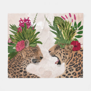 Hot House Leopards   A Pair Fleece Blanket