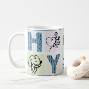 Hot & hygge mug (blue letters & pastels)