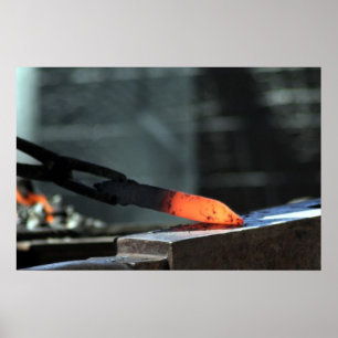 Hot Iron On The Anvil Poster