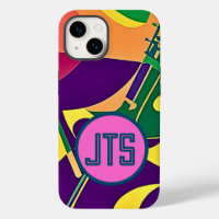 Hot Jazz w/Customized Monogram iPhone Case