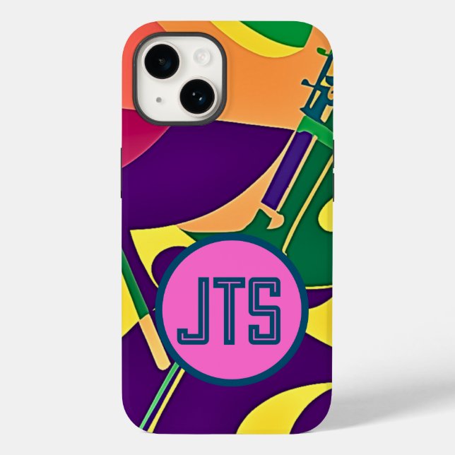 Hot Jazz w/Customized Monogram iPhone Case (Back)