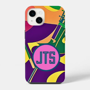 Hot Jazz w/Customized Monogram iPhone Case