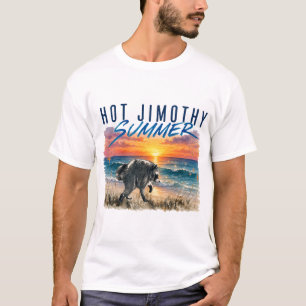Hot Jimothy Summer Funny Raccoon Beach Vintage T-Shirt