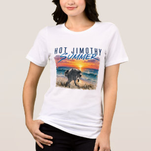 Hot Jimothy Summer Funny Raccoon Beach Vintage Tri-Blend Shirt