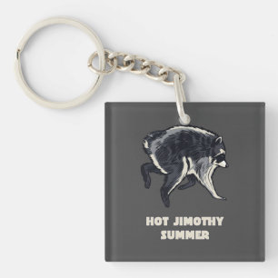 Hot Jimothy Summer Funny Raccoon Meme Animal Keychain
