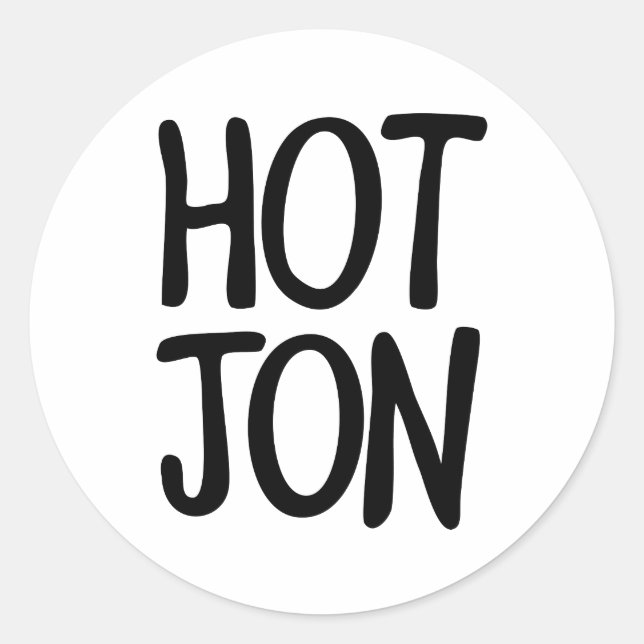 HOT JON CLASSIC ROUND STICKER (Front)