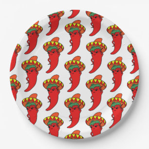 Hot Kawaii Pepper Diva Paper Plate