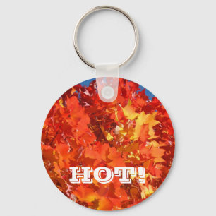HOT! Keychains Red Orange Yellow Autumn Leaves