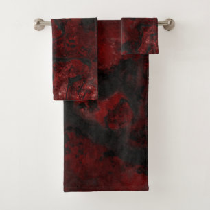 Hot Lava and Ash Stone Abstract Bath Towel Set