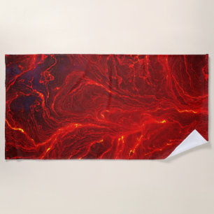 Hot Lava Surface (Style 3) Oil Painting Beach Towel