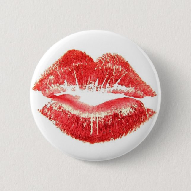 Hot Lips 2 Inch Round Button (Front)
