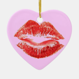Hot Lips Ceramic Ornament
