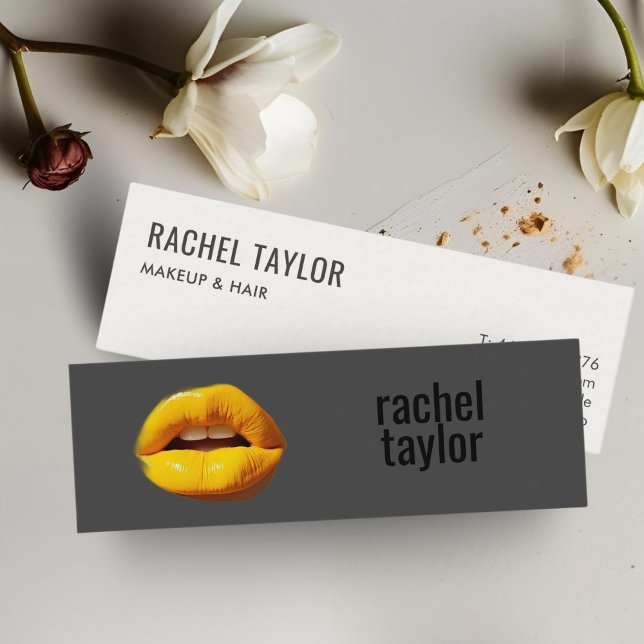 Hot Lips | Charcoal Makeup Business Card (Creator Uploaded)
