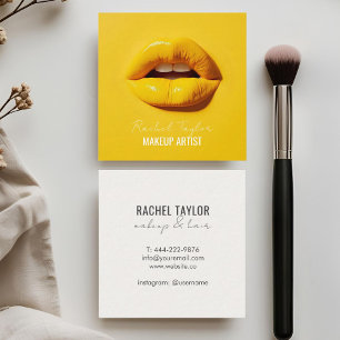 Hot Lips Cool Yellow Makeup Business Card
