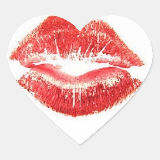 HOT LIPS HEART STICKER (Front)