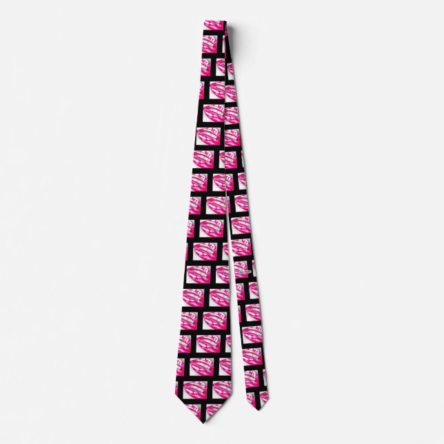 Hot Lips Pink/Black Tie (Front)